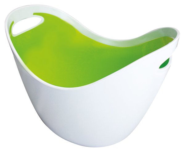 Flaschenkühler oval mit Griffen (Weiß/Grün)