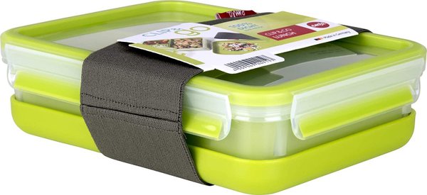 Emsa Lunch- und Snackbox mit 3 praktischen Einsätzen und Deckel, Inklusive separatem Teller und Fixi